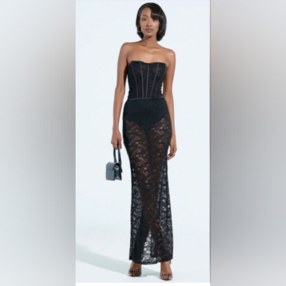 Akira Black Lace Maxidress